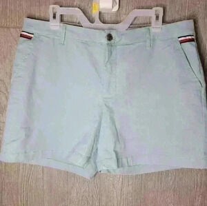 Tommy Hilfiger  baby blue Khaki shorts. 5" classic stretch shorts. Size 14.